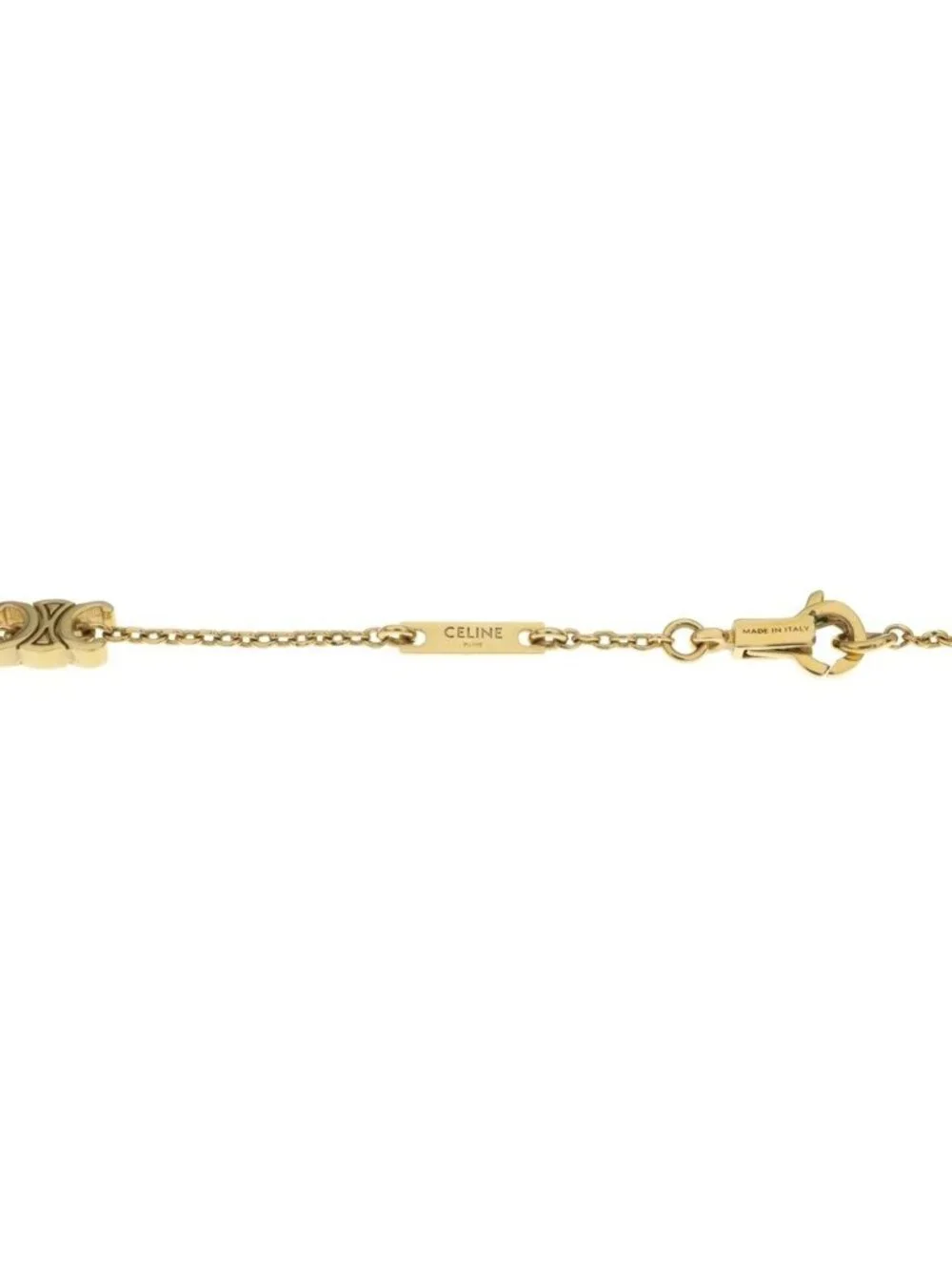 Celine Mini Triomphe Pendant Chain Gold Plated Necklace